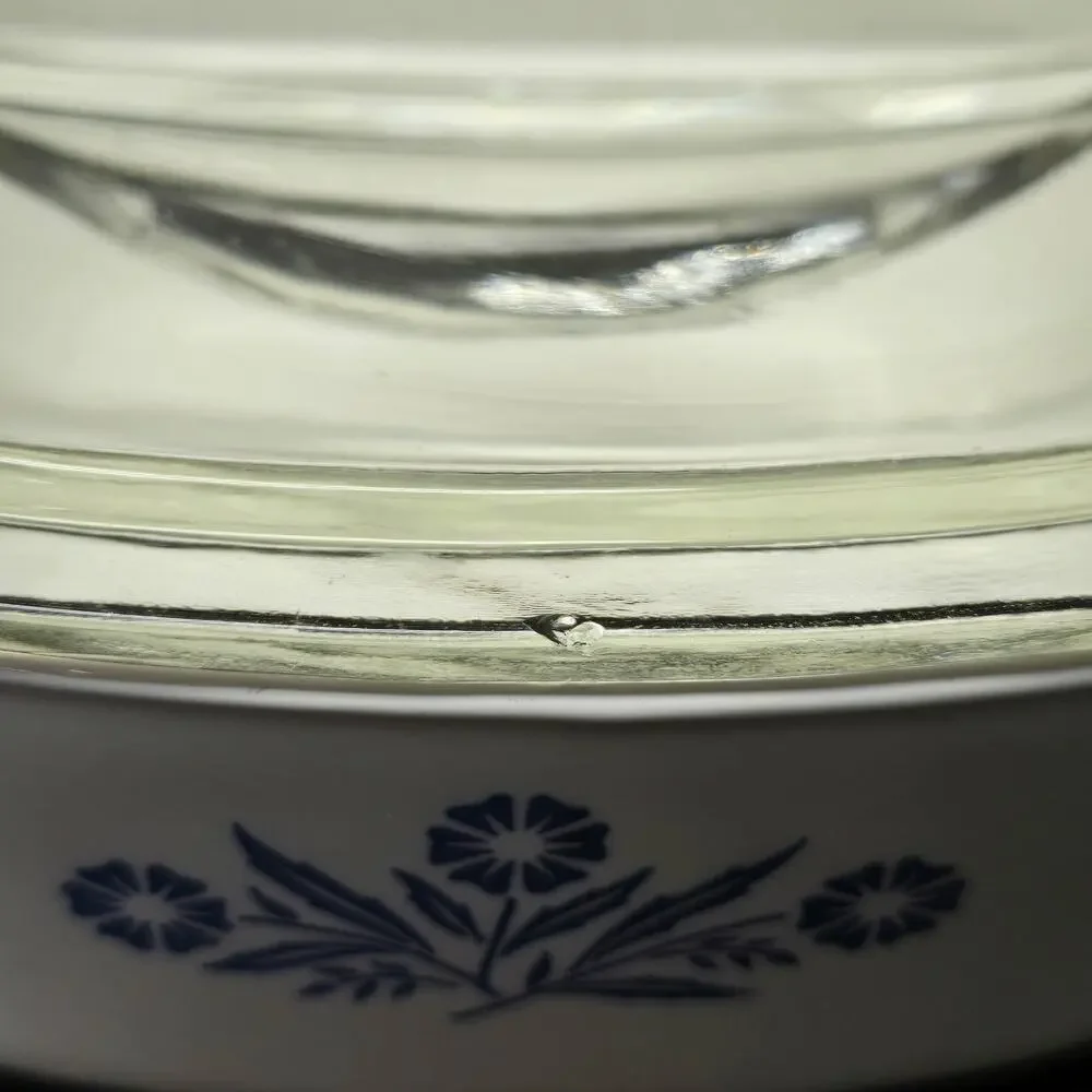 CorningWare Blue Cornflower 1.5 & 2 QT. Stoneware Casserole Dish x2 & Glass Lid